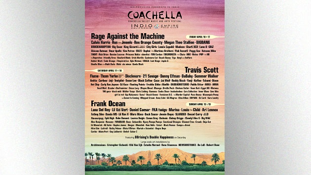 Coachella 2020 lineup announced: Rage Against the Machine, Travis Scott, and Frank Ocean to headline